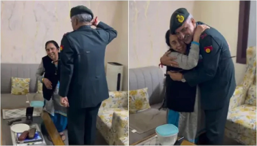 Video: Army Officer's Emotional Final Salute to His Mother Before Retiring