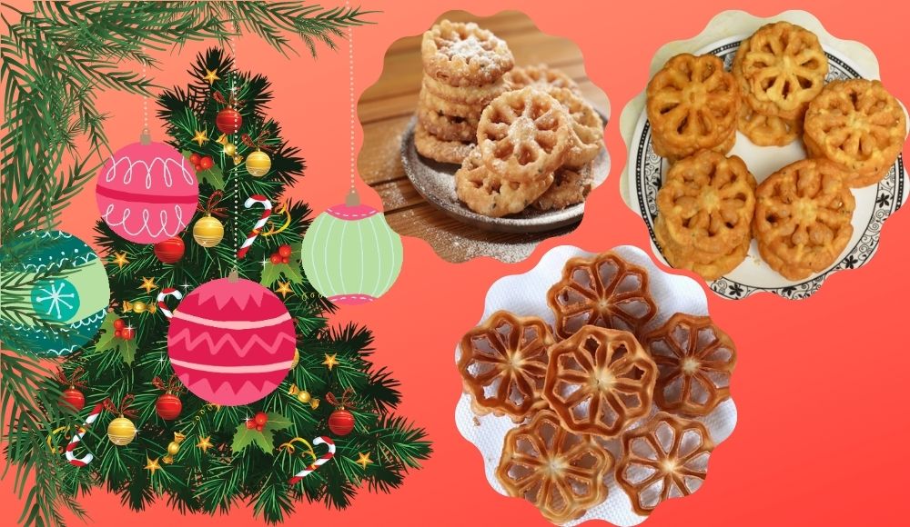 Rose Cookies In Christmas