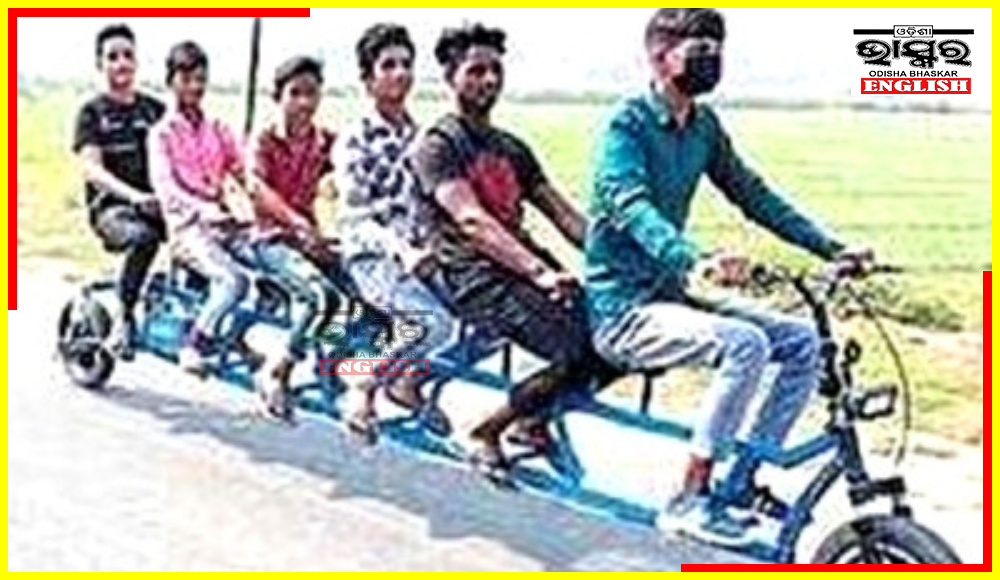 Youth Makes Six-Seater Electric Bicycle to Ride Together With Friends