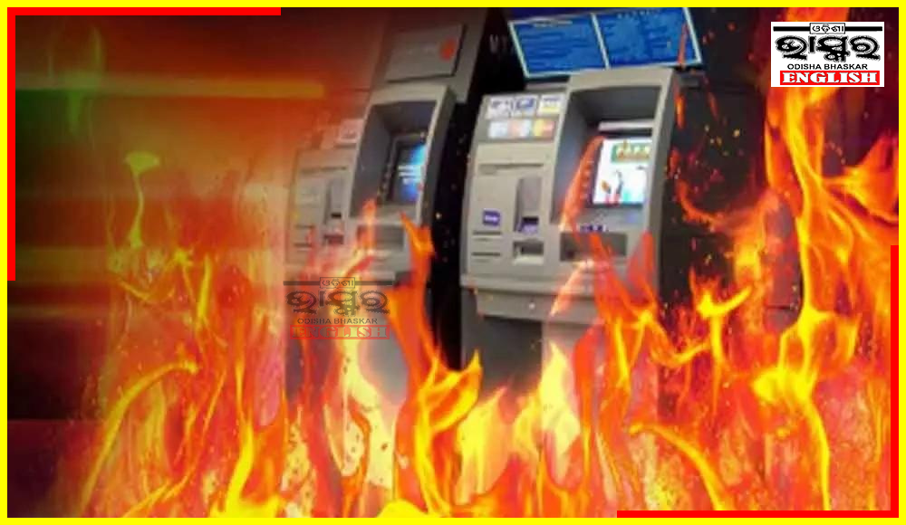 Thief Sets ATM On Fire As He Fails To Loot It