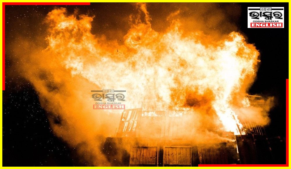 Massive Fire Engulfs Edible Oil Factory in Khordha, No Casualties Reported