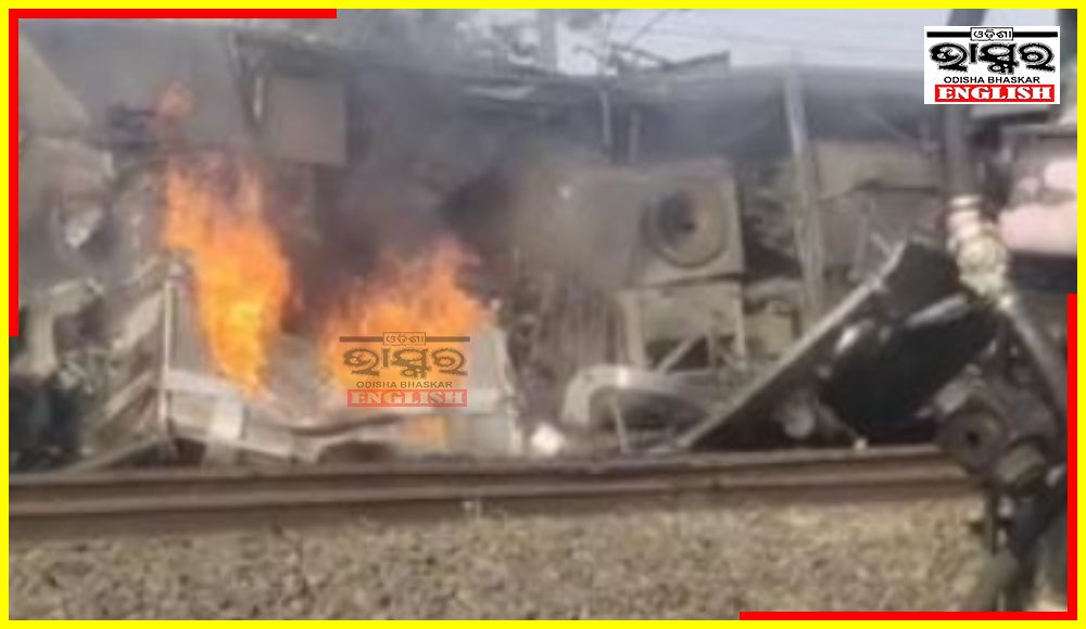 Watch: Goods Trains Collide & Catch Fire in MP