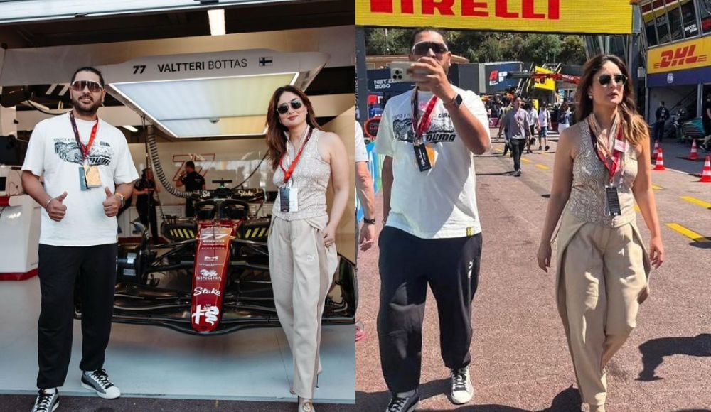 Kareena Kapoor Khan Teams Up With Cricketer Yuvraj Singh At Monaco F1 Grand Prix Practice