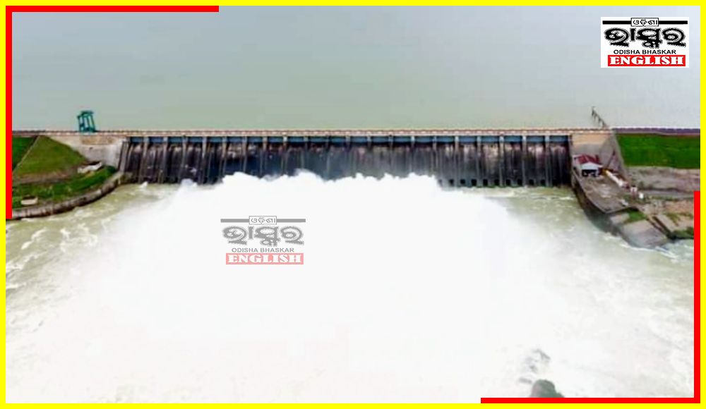 10 More Sluice Gates Opened, Hirakud Dam Releases Floodwater Through 16 Gates