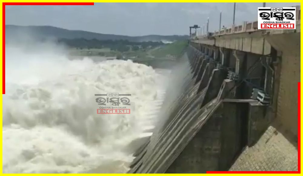 3 More Sluice Gates of Hirakud Dam Opened, Floodwater Being Released by 10 Gates