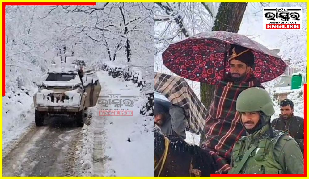 Army Provides Armoured Vehicles to Help Groom Stuck in Heavy Snow in Kashmir