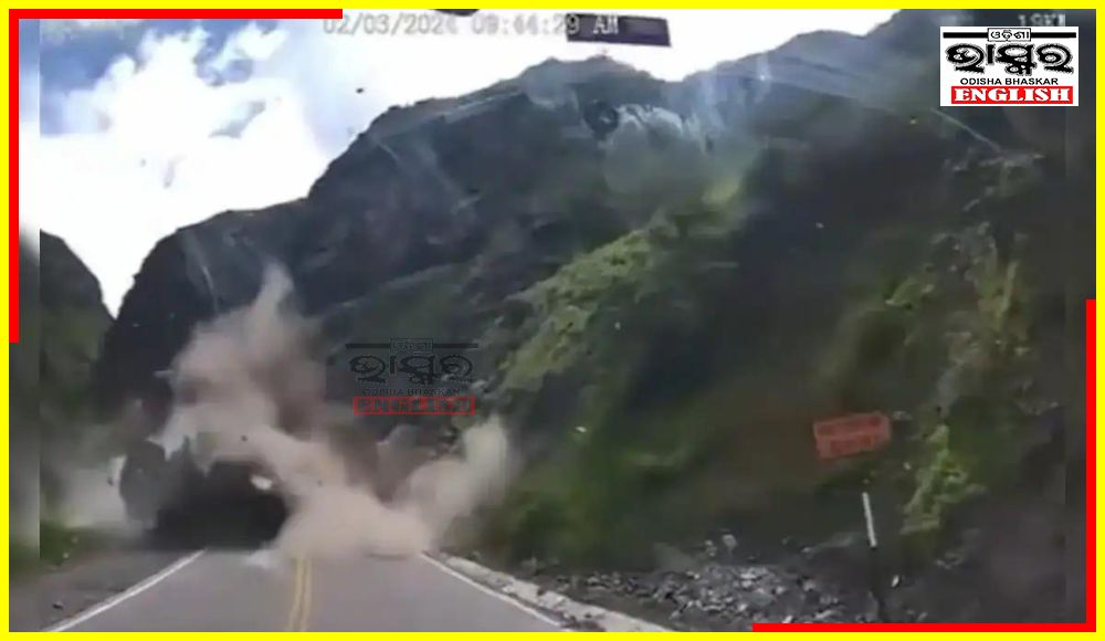 Watch: Huge Boulders Crush Trucks in Peru During a Landslide