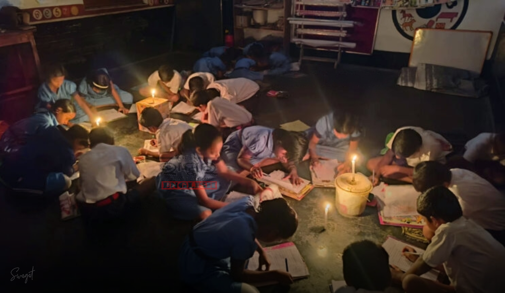 Power Outage Forces Students in Puri to Write Exams Under Candlelight