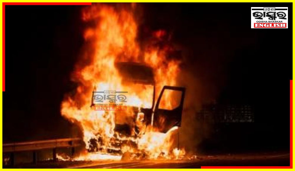 Angry Mob Torches Truck After Youth Dies in Accident in Keonjhar Dist